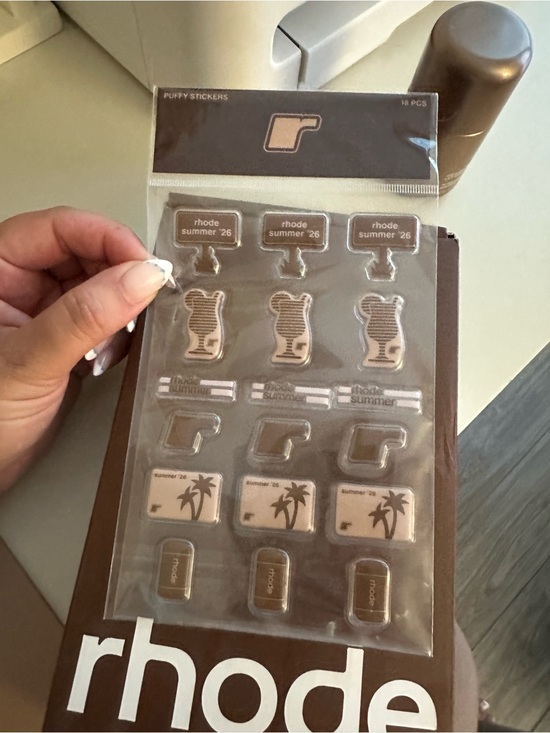 RHODE Accessories - RHODE Brown Puffy Summer 2026 Limited Edition Stickers - Neutral Accent Set